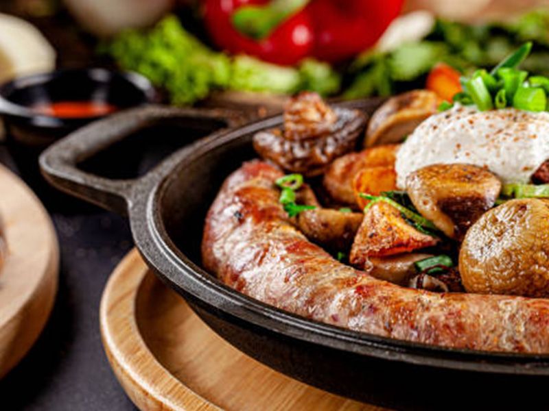 Cheese Pan With Oriental Sausage
