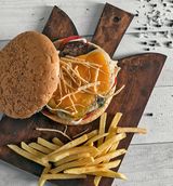 American Cheese Beef Burger Sandwich