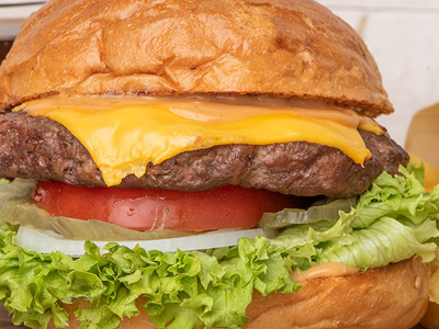 Beef Burger With Cheese Sandwich