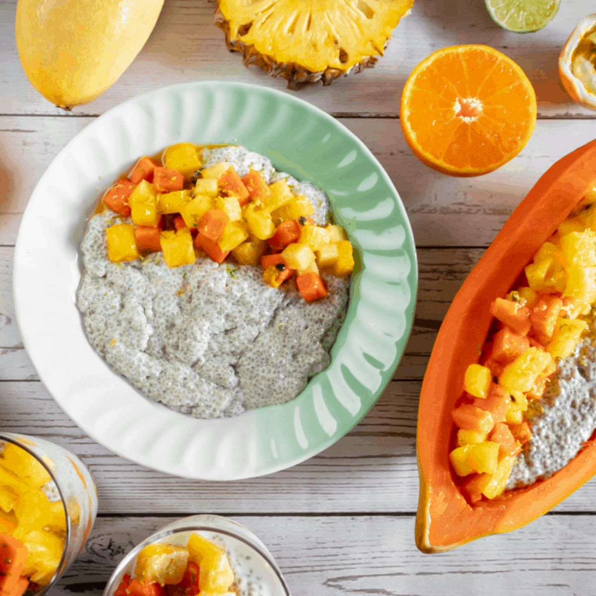 Chia Coconut Pudding With Fruits