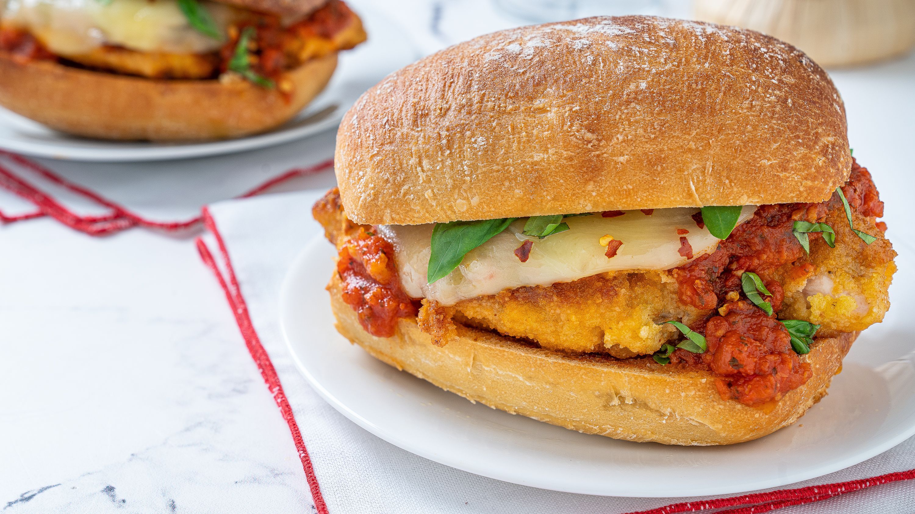 Chicken With Parmesan Cheese Sandwich