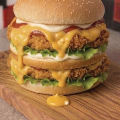 Double Chicken Burger With Cheese