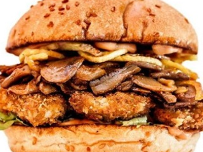 Chicken Burger With Mushroom Sandwich