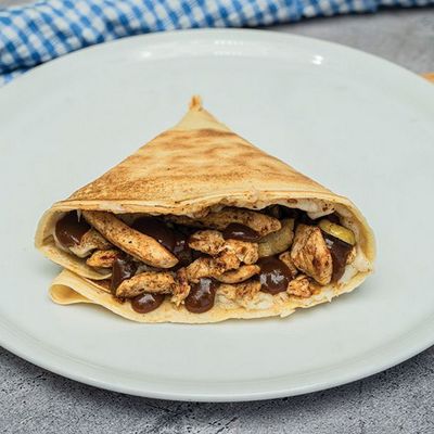 Chicken Fajita Crepe with Mushrooms