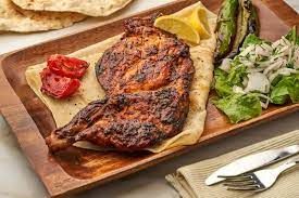 Chicken Grilled Half, Salad And Bread