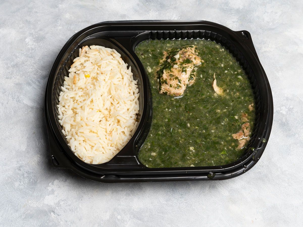 Chicken Molokhia With White Basmati Rice - Frozen Meal
