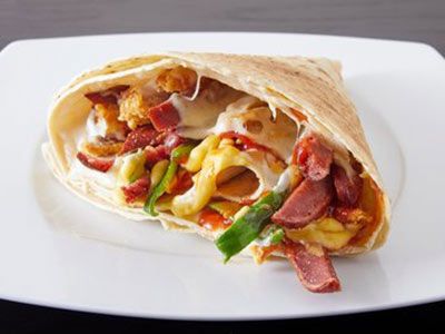 Chicken Strips And Hot Dog Crepe