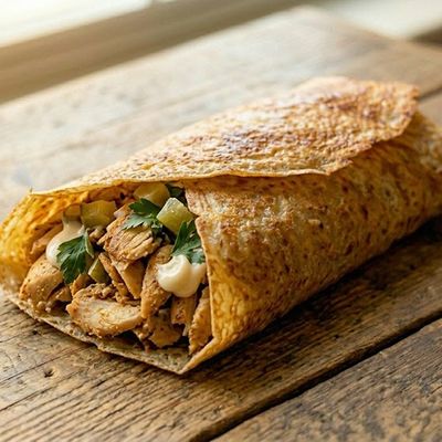 Chicken shawarma crepe