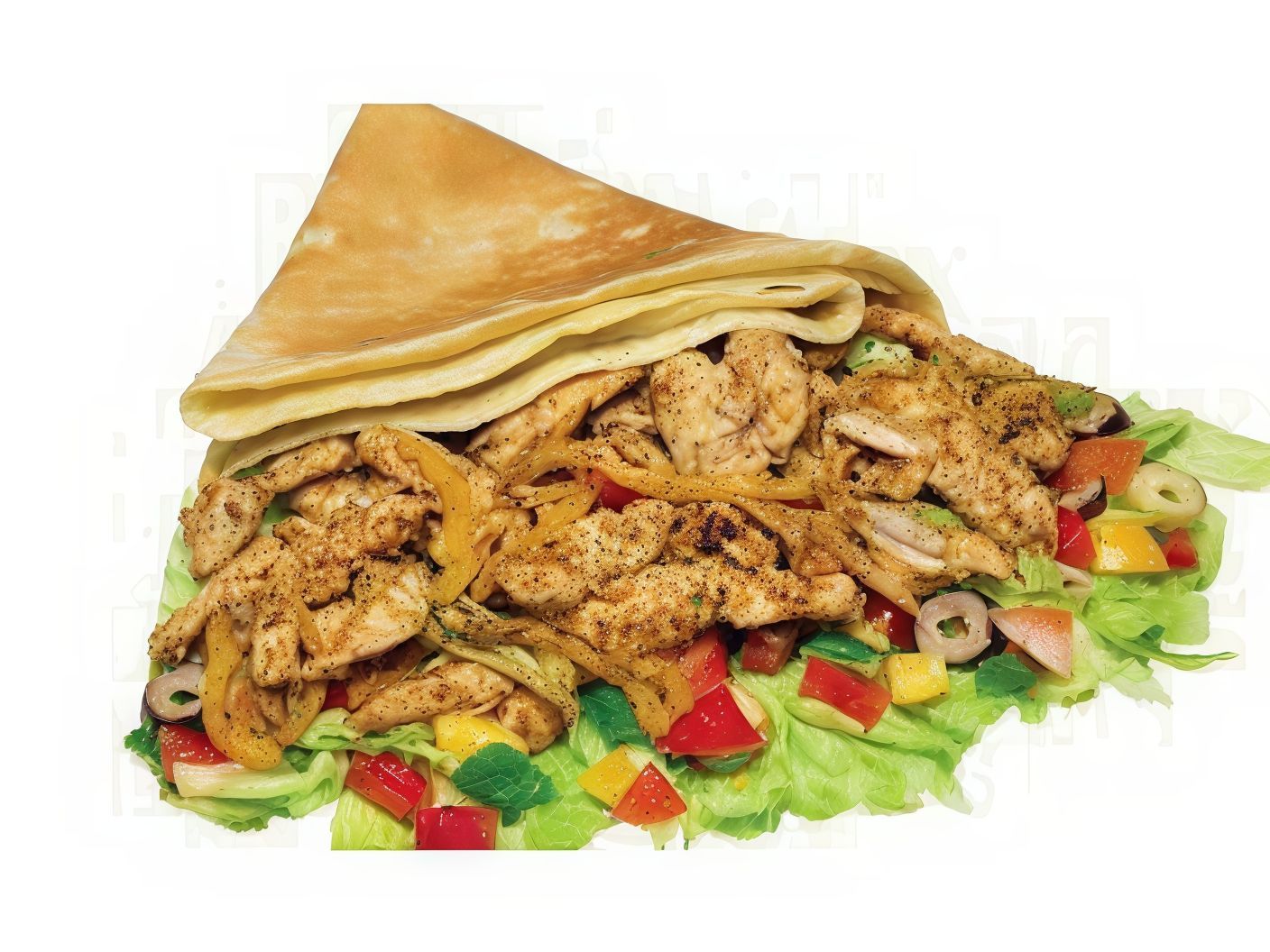 Chicken shawarma crepe