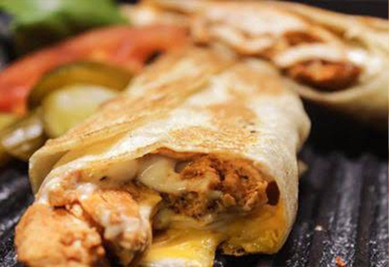 Chicken Shawerma With Mozzarella Cheese Sandwich