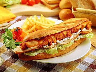 Chicken Zinger With Cheddar Cheese Sandwich