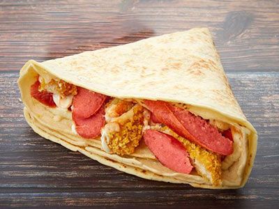 Chicken Pane And Sausage Crepe