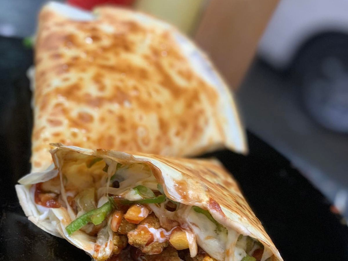 Chicken shawarma crepe
