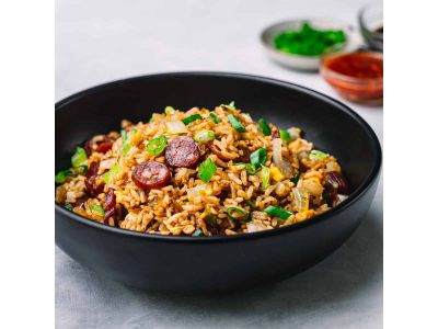 Rice With Oriental Sausage Platter