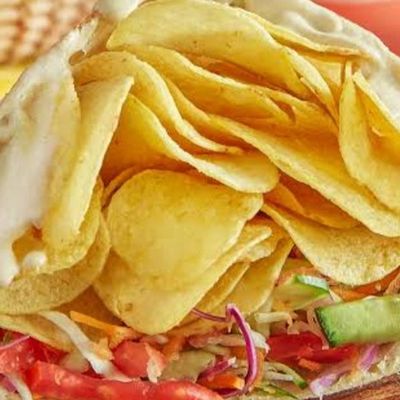 Chips with Boiled Eggs Sandwich