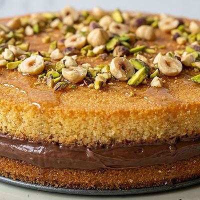 Chocolate And Basbousa Pie