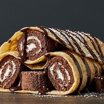 Chocolate Roll Pieces Crepe