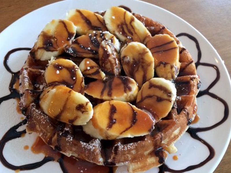 Chocolate With Banana Waffle