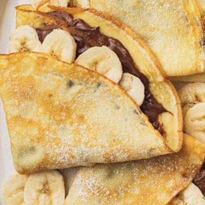 Chocolate nuts banana crepe.