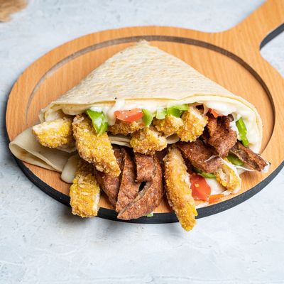 Burger Crepe With Fries