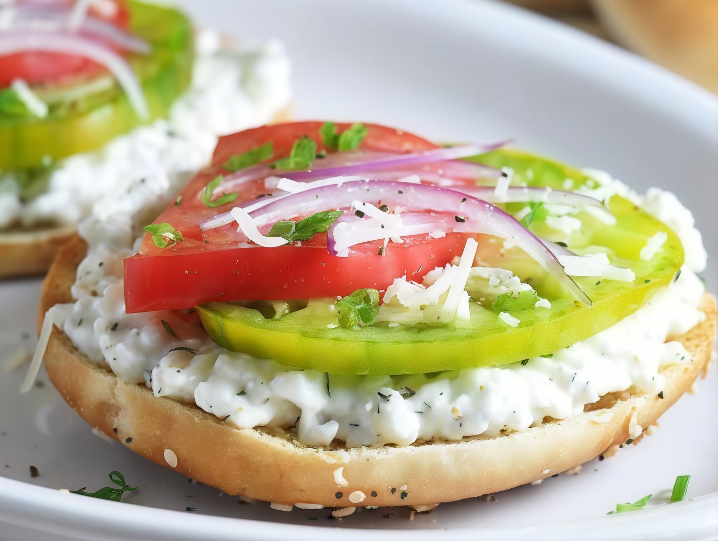 Cottage cheese tomato sandwich