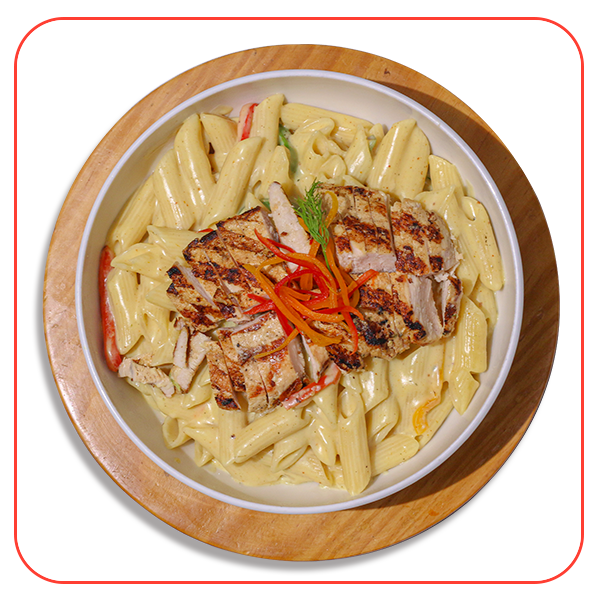 Chicken Fajita Pasta with white sauce
