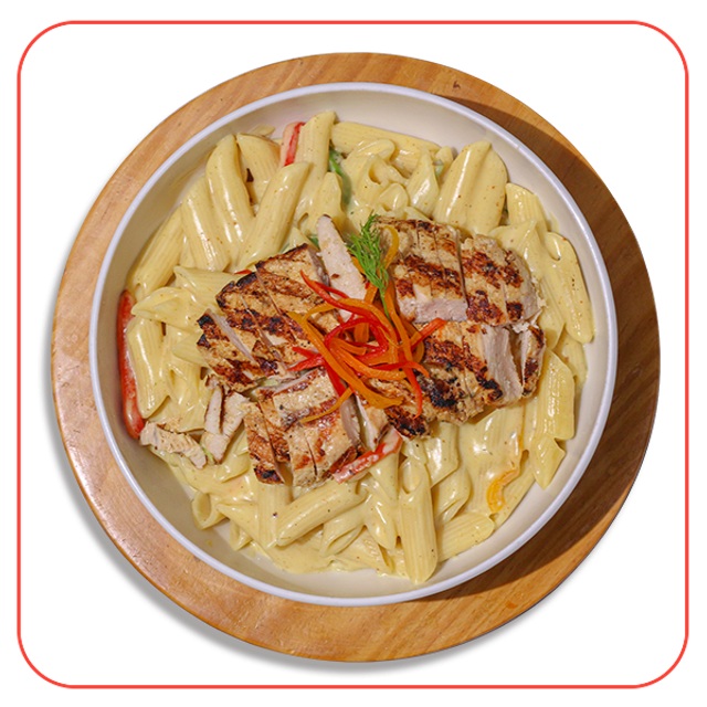 Chicken Fajita Pasta with white sauce