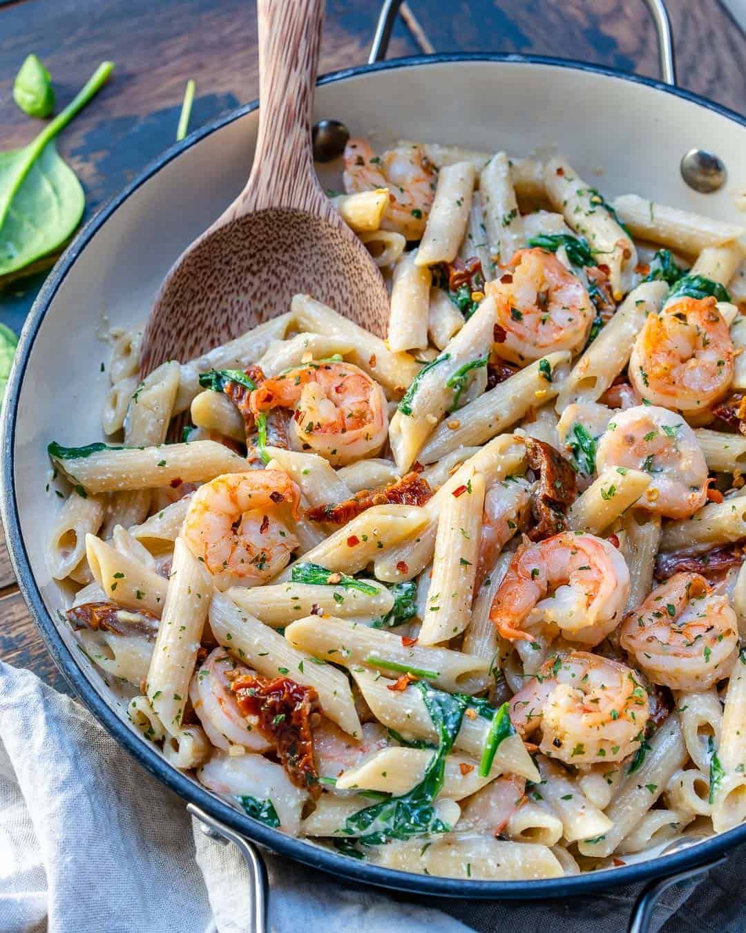 shrimp with white sauce Penne pasta