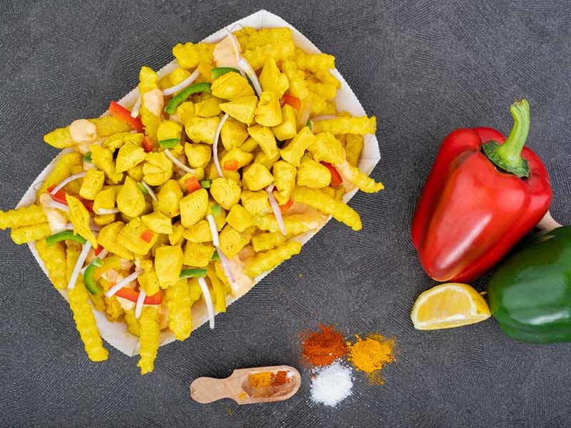 Crinkle Fries With Chicken Fajita