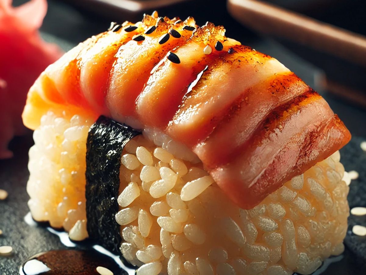 Crispy rice salmon Nigiri