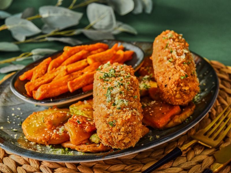 Crispy Stuffed Chicken Mushroom