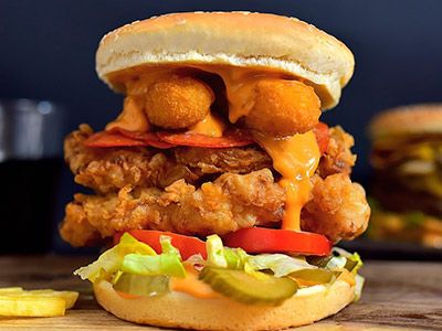 Crispy Naples Chicken Burger Sandwich