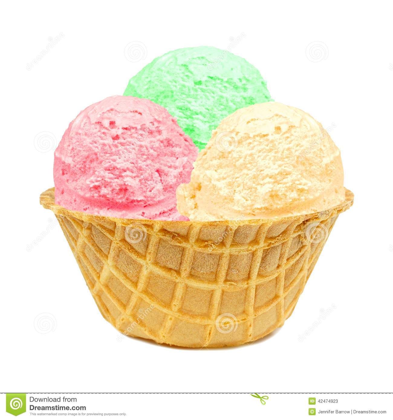 Cup With 3 Scoops Of Ice Cream