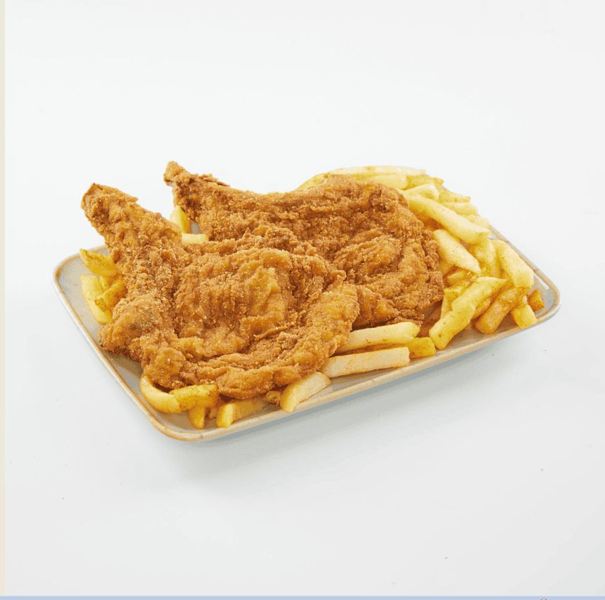 Veal ribs pane With French Fries
