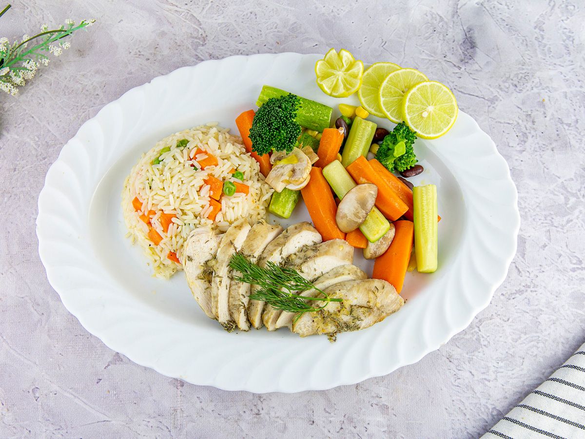 lemon and garlic chicken meal