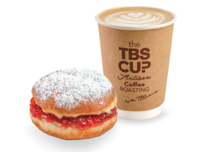 Cappuccino Regular + Sugar And Jam Doughnuts