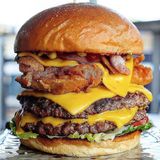 Double Beef Bacon Cheese Burger Sandwich