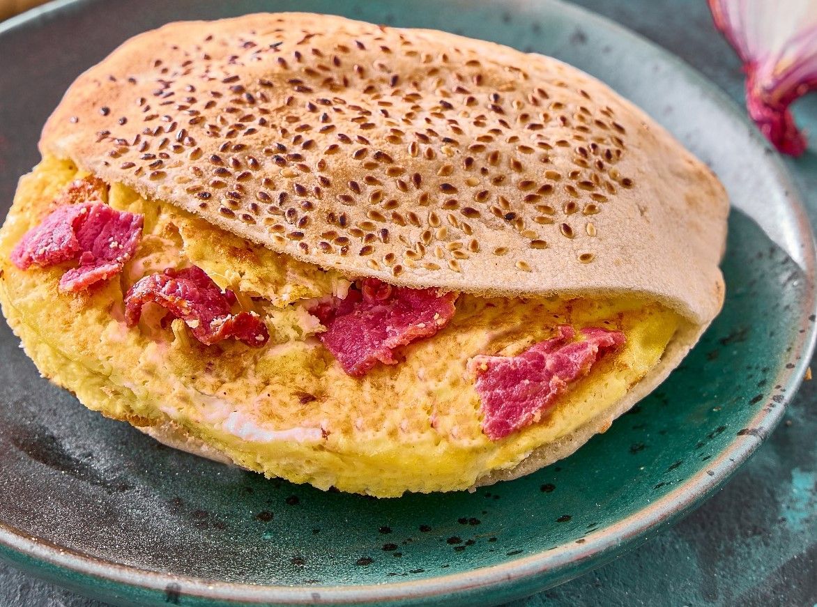 Pastrami Omelette Sandwich