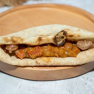 ساندويتش فول مع باذنجان