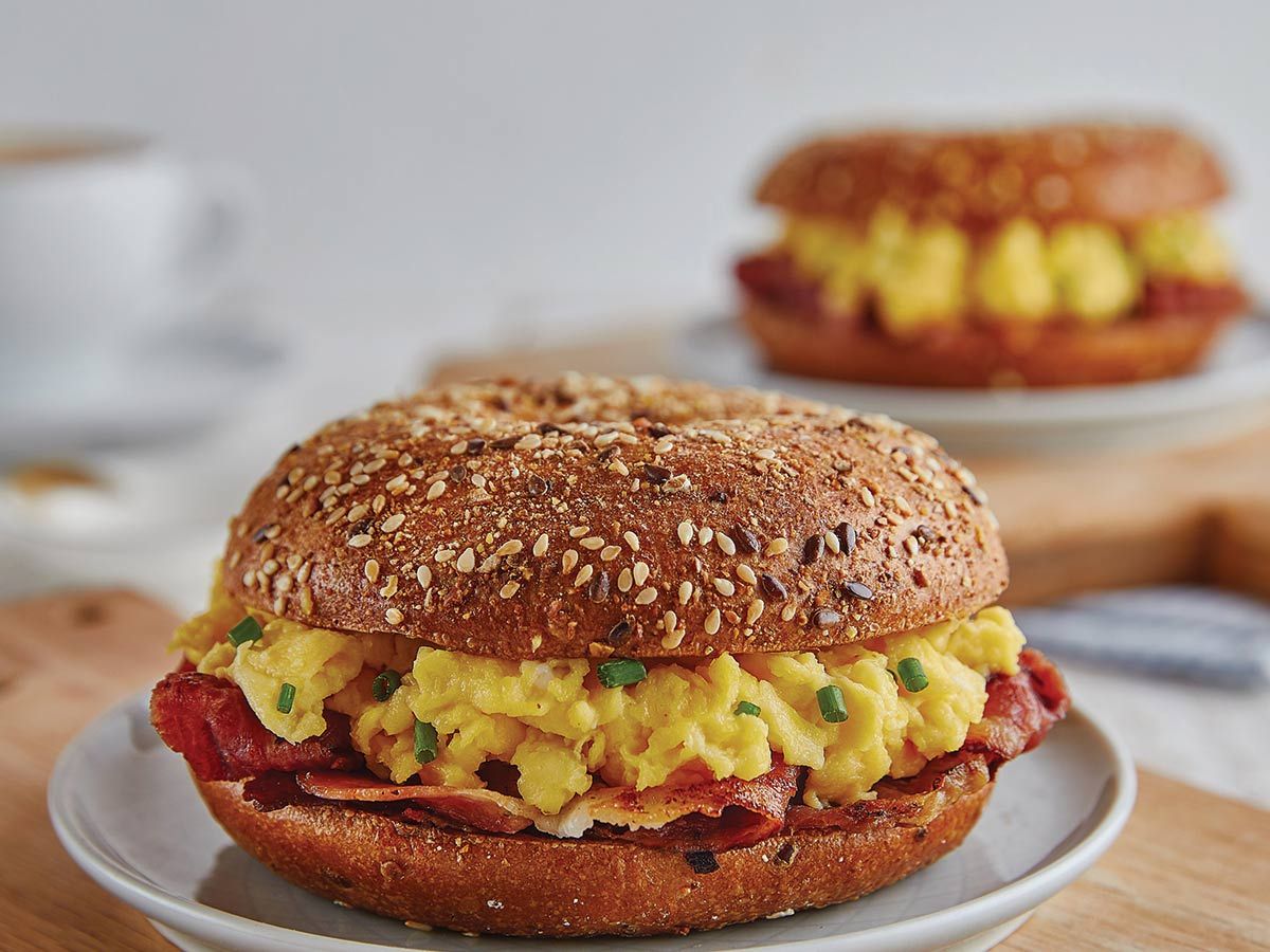 Egg and Beef Rashers Bagel