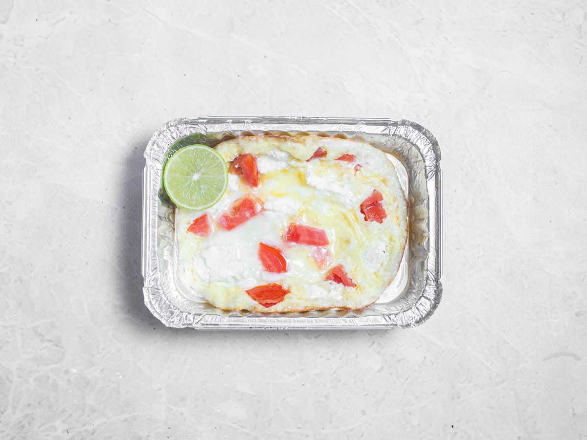 Egg packet with white cheese