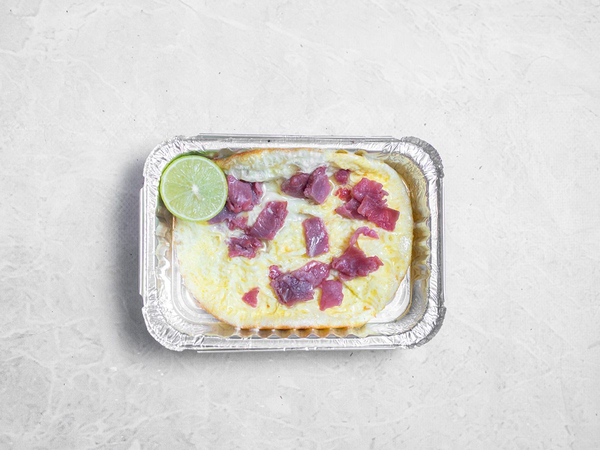 Egg dish with pastrami