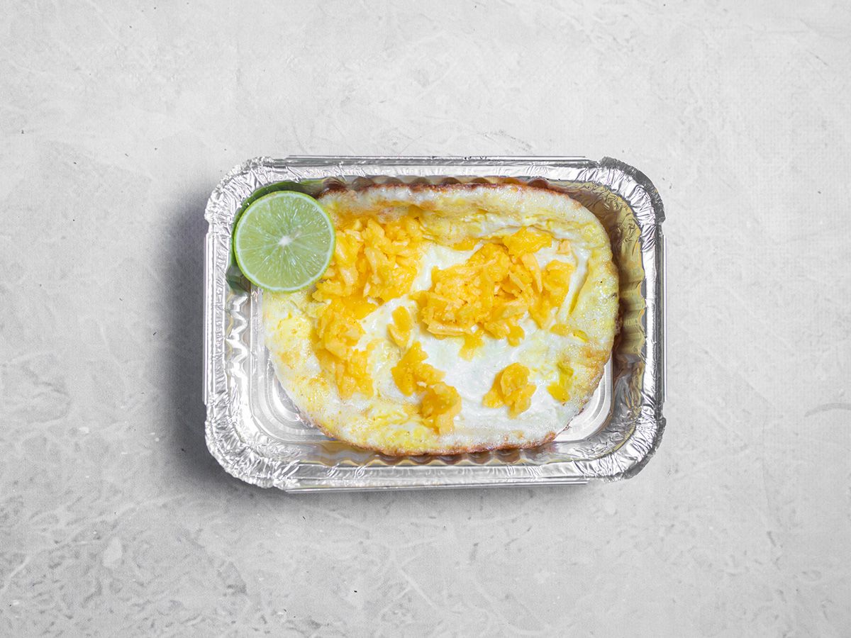 Egg packet with cheddar cheese
