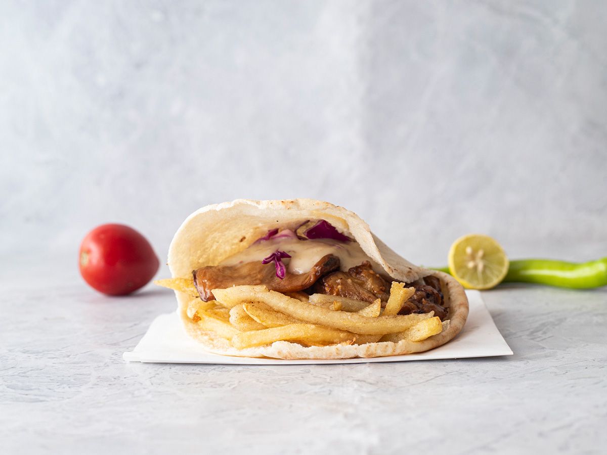 French Fries Sandwich With Eggplant