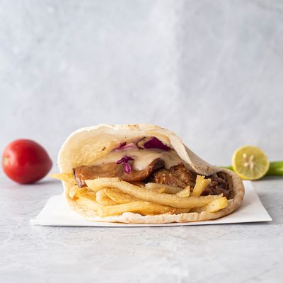 French Fries Sandwich With Eggplant