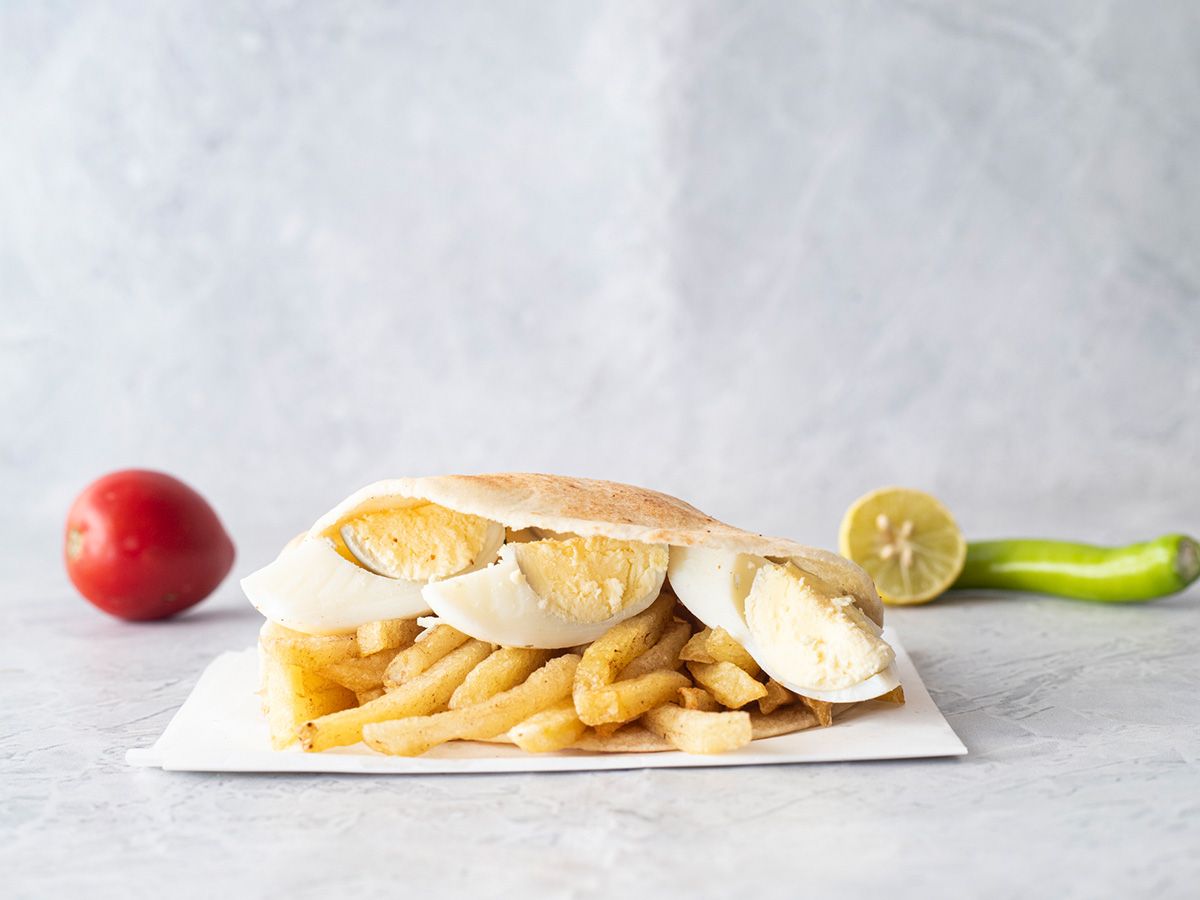 Fries With Boiled Eggs Sandwich