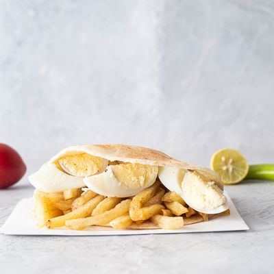 Fries With Boiled Eggs Sandwich
