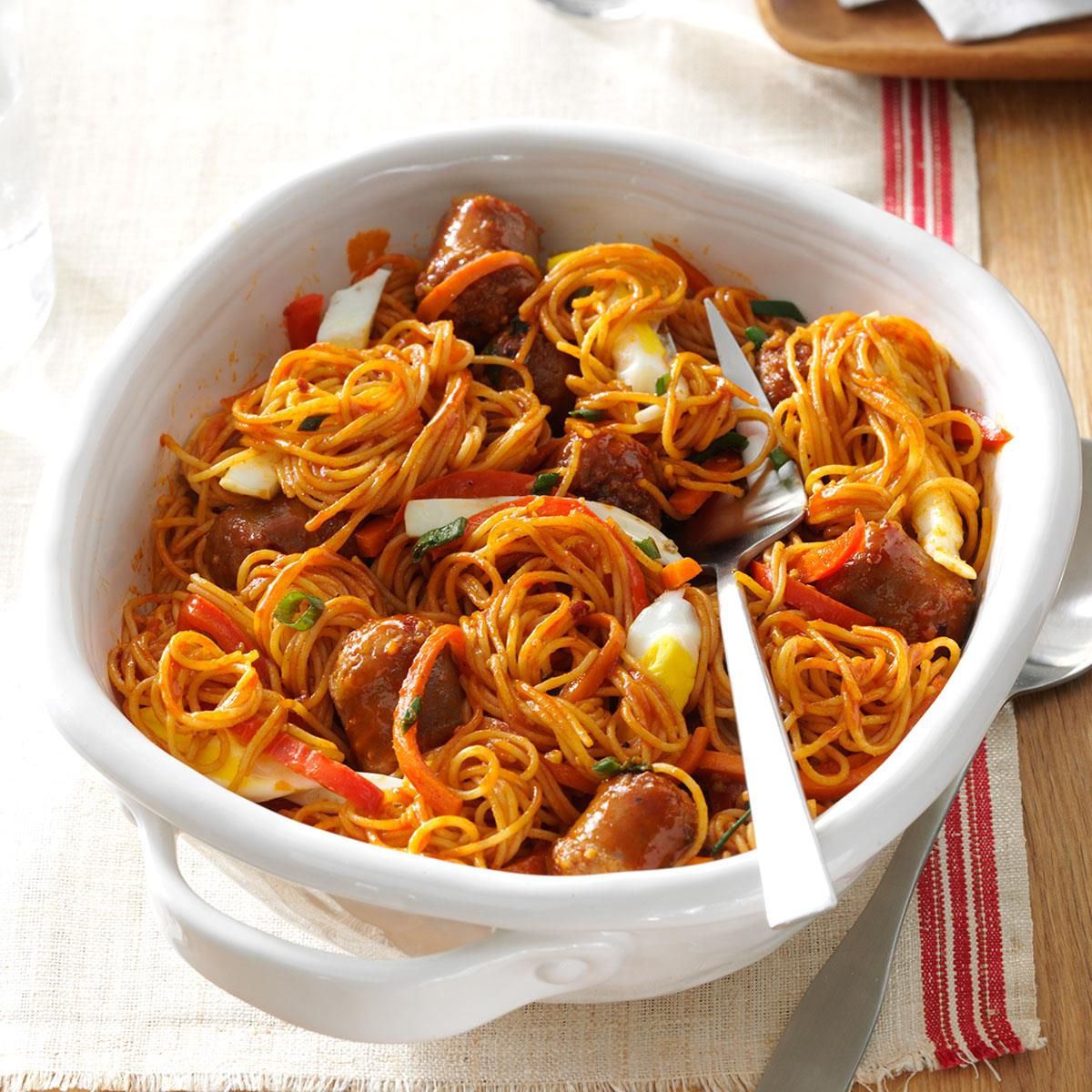 Oriental Sausage Pasta
