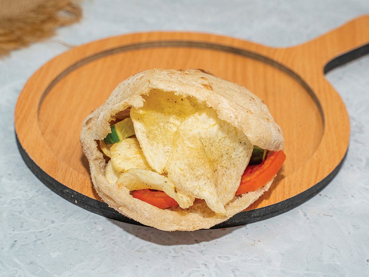 Egg potato chips sandwich