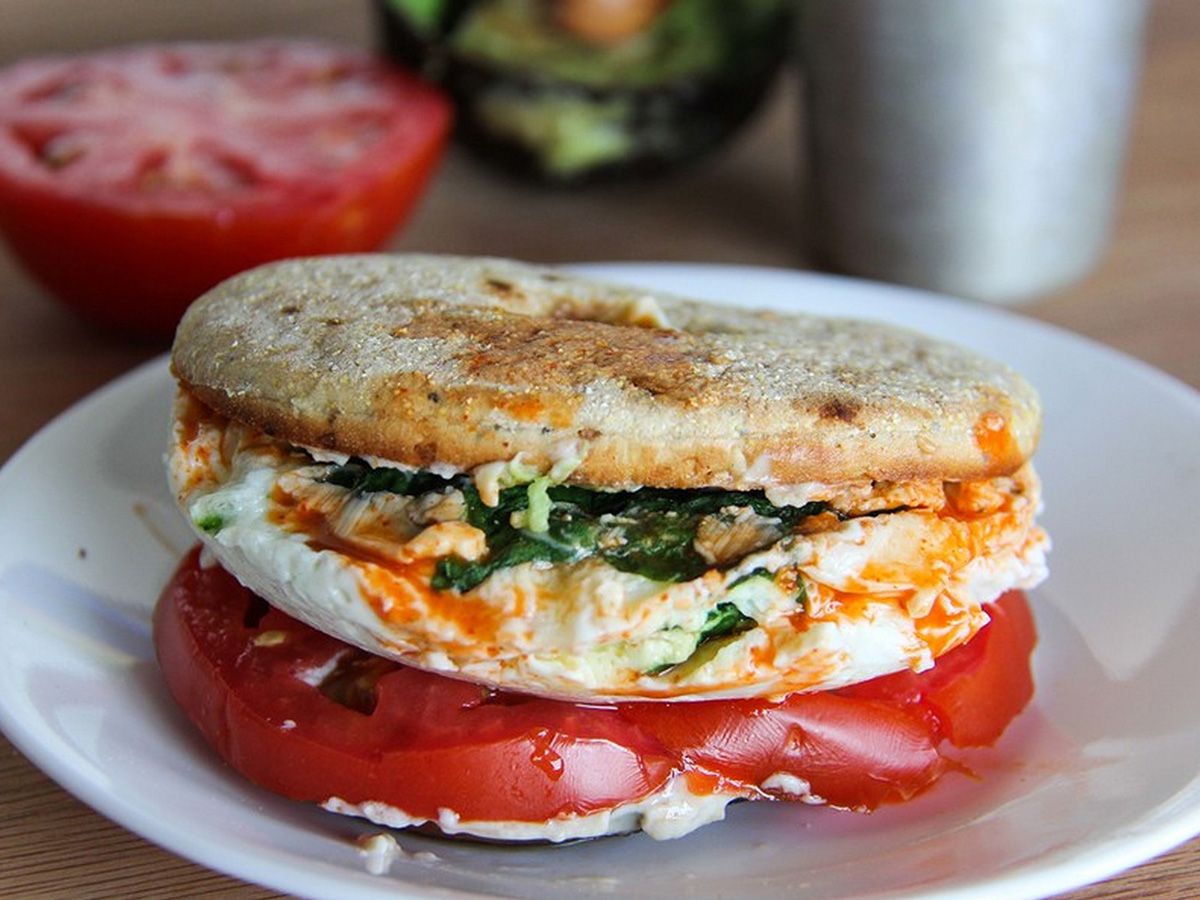 Egg with white cheese sandwich